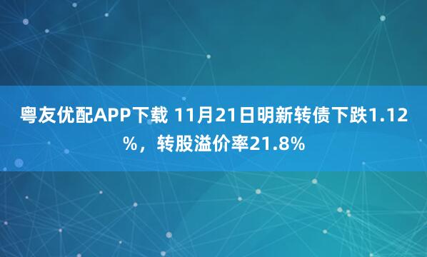 粤友优配APP下载 11月21日明新转债下跌1.12%，转股溢价率21.8%